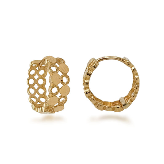 14k Gold Double Row Hoop Earrings