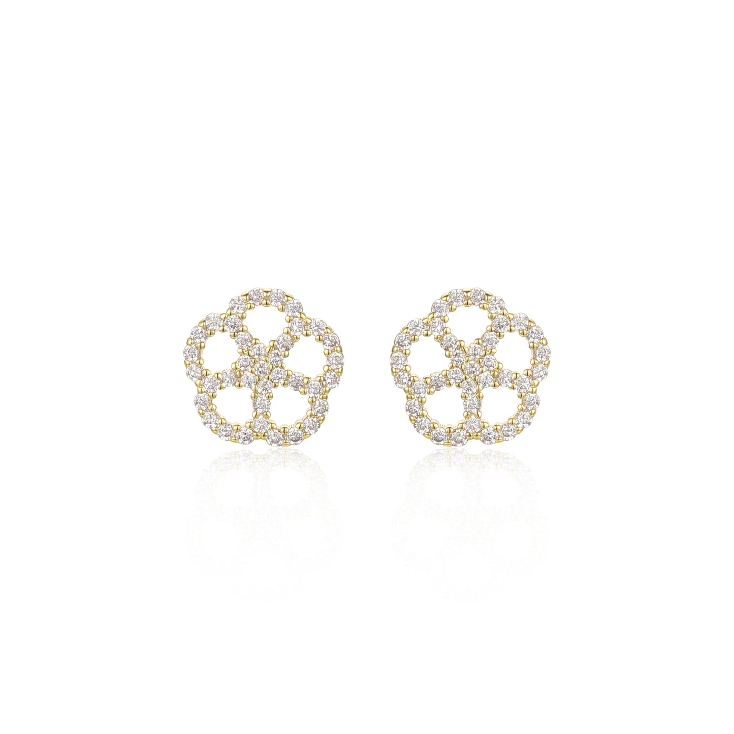 Surgical Steel CZ Flower Stud Earrings