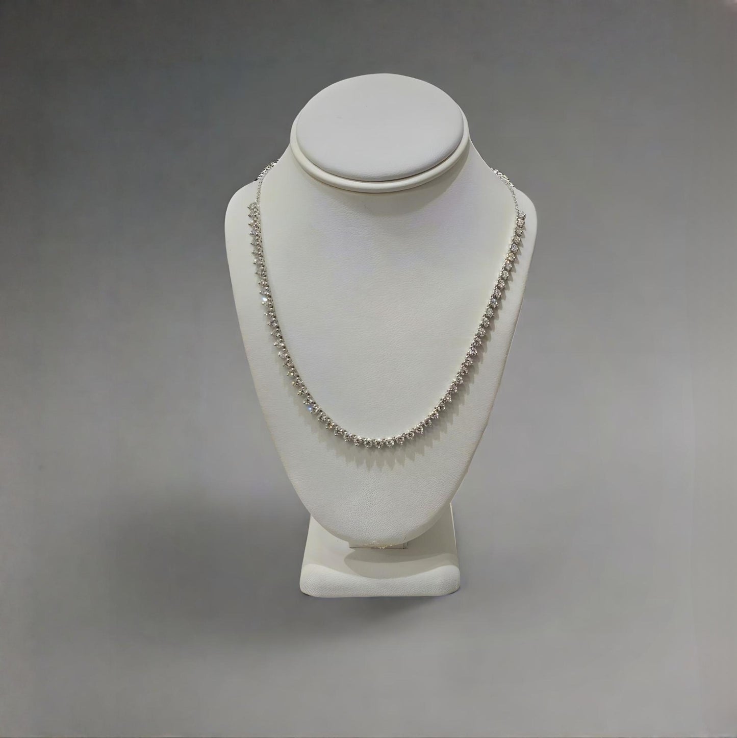 14K 57 Stone Lab Grown Diamond Tennis Necklace