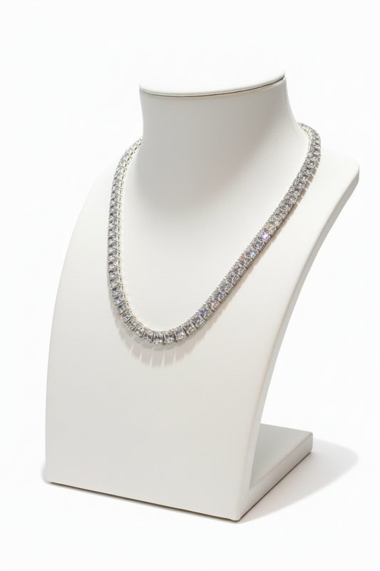 14k Gold Lab Diamond 92ct. Radiant Tennis Necklace