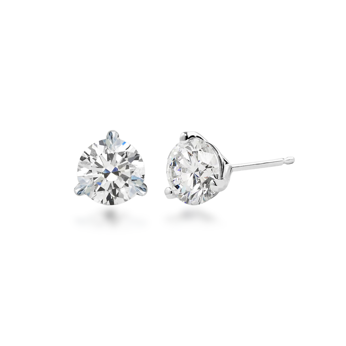 14k Lab Grown Diamond Solitaire Stud Earrings
