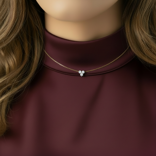 14K Trio Lab Grown Diamond Necklace