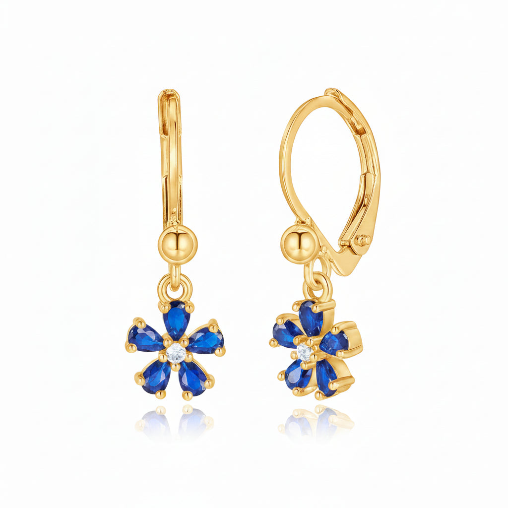 Surgical Steel Leverback Hanging Flower Earrings