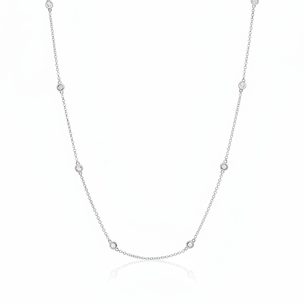 14K CVD Lab Diamond By the Yard Necklace