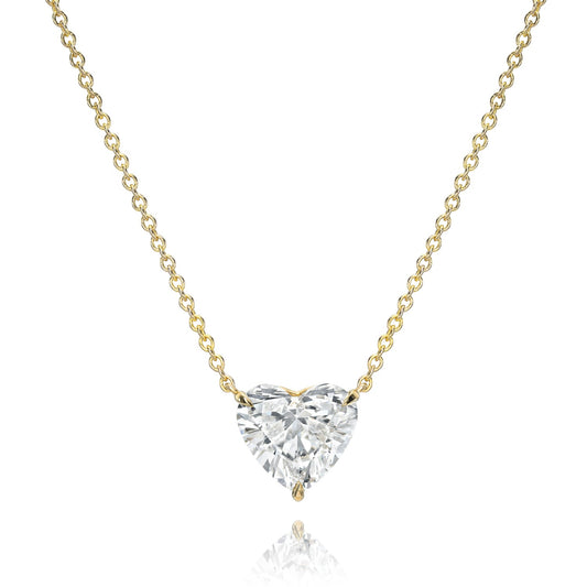 Sterling Silver CZ Heart Necklace