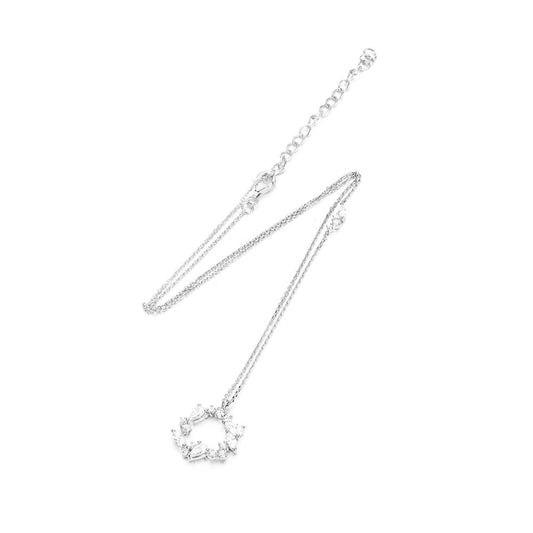 Sterling Silver CZ Wreath Necklace