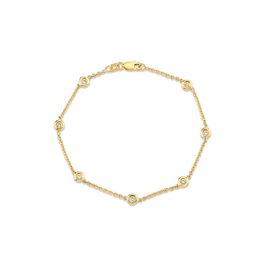 14K CVD Lab Diamond By the Yard Bracelet