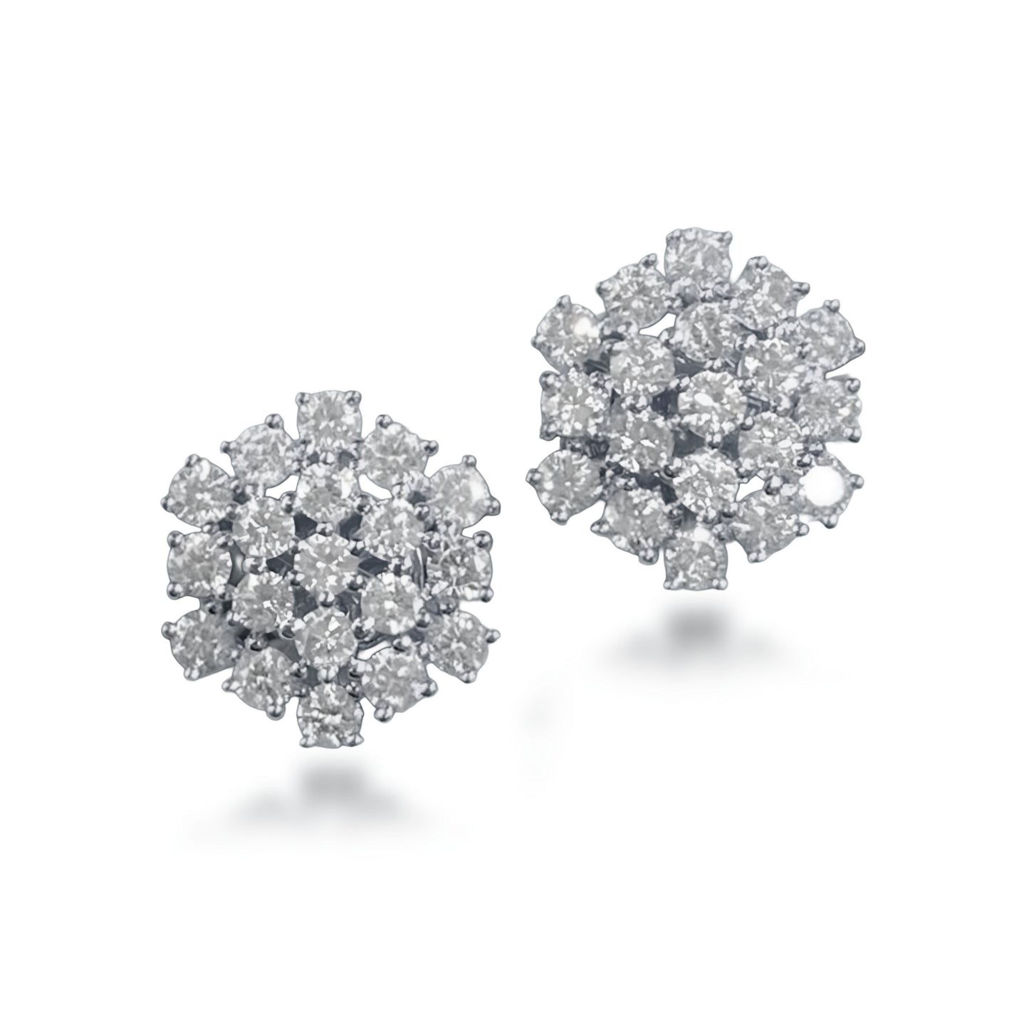 Sterling Silver Cluster Stud Earring