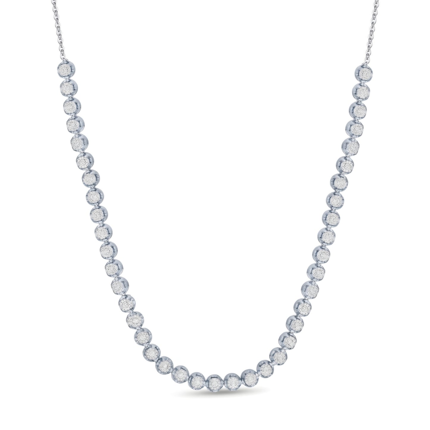 14K 41 Stone Lab Grown Diamond Tennis Necklace