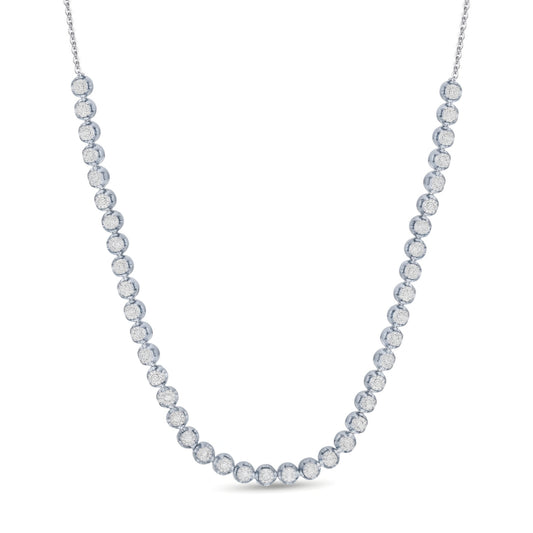 14K 41 Stone Lab Grown Diamond Tennis Necklace