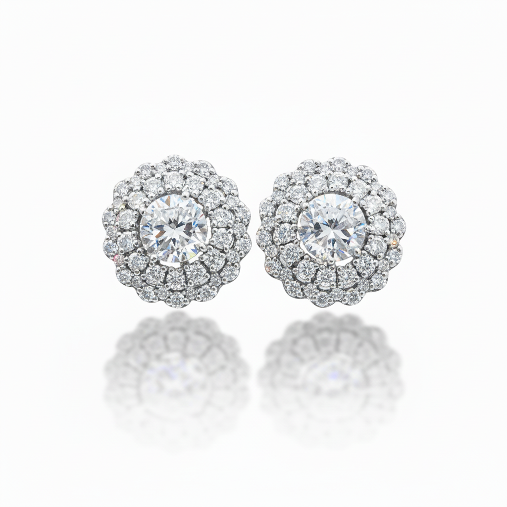 10k Gold Flower Stud Earrings