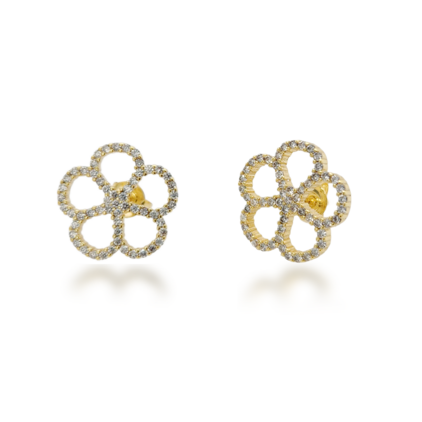 Surgical Steel CZ Flower Stud Earrings