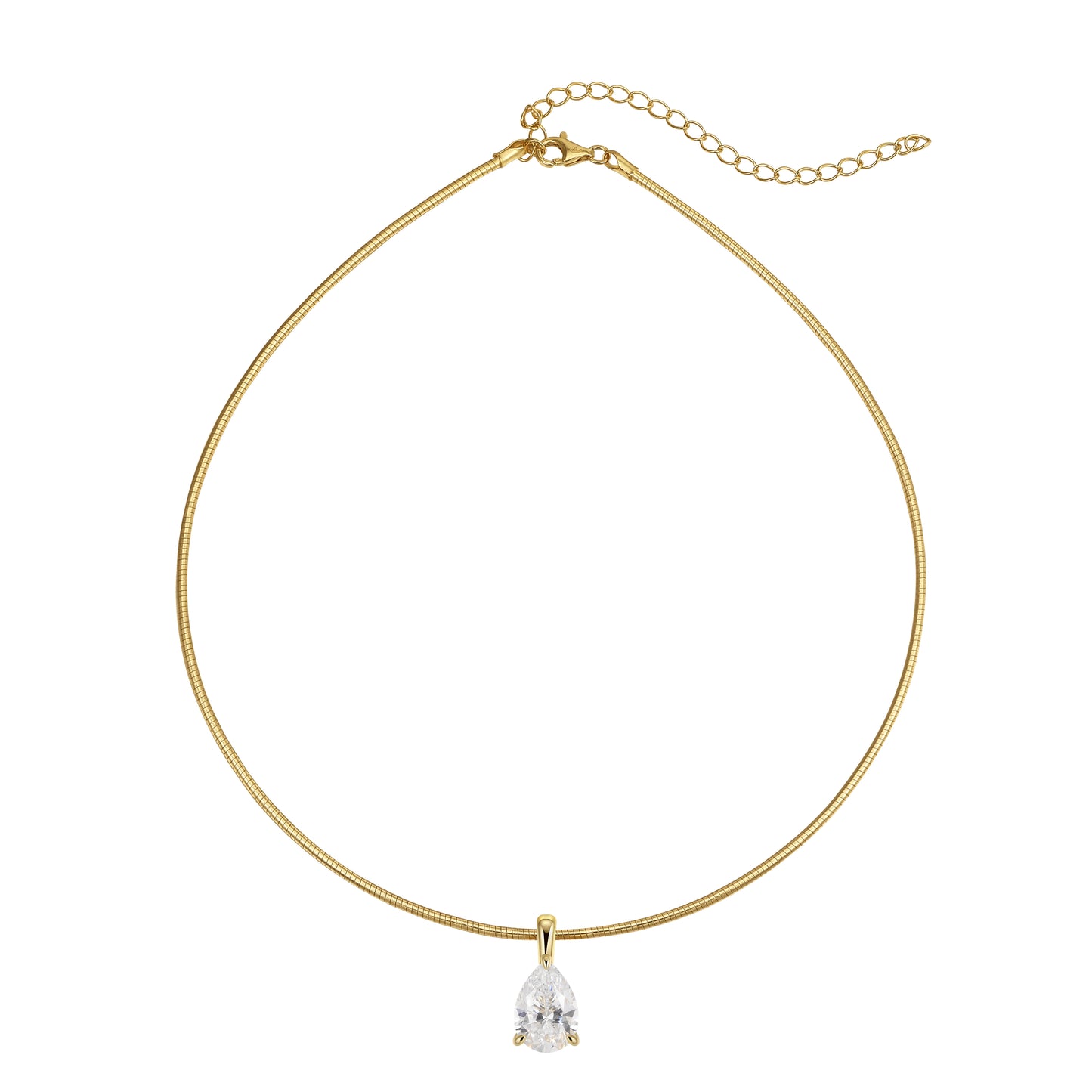 *Available for preorder only* Sterling Silver Solitaire Pendant on Omega Chain Necklace Collection