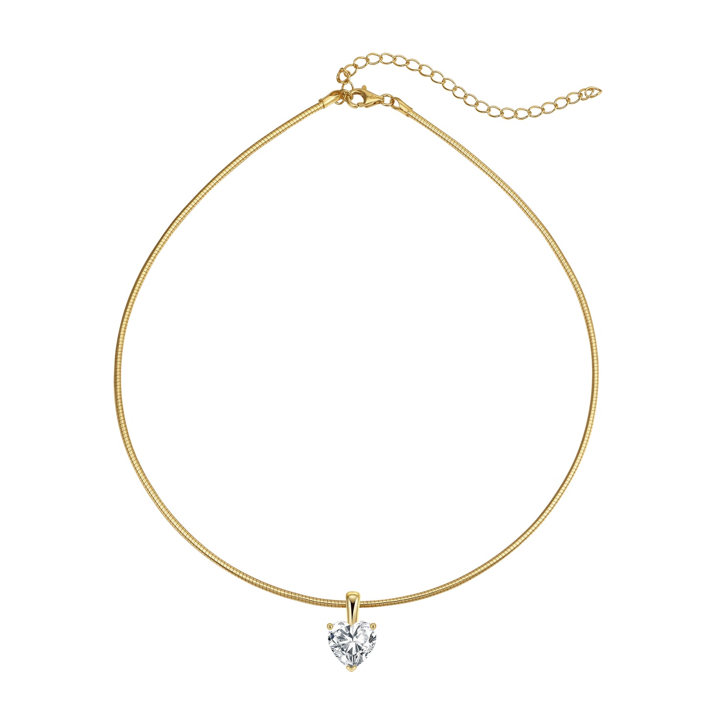 *Available for preorder only* Sterling Silver Solitaire Pendant on Omega Chain Necklace Collection