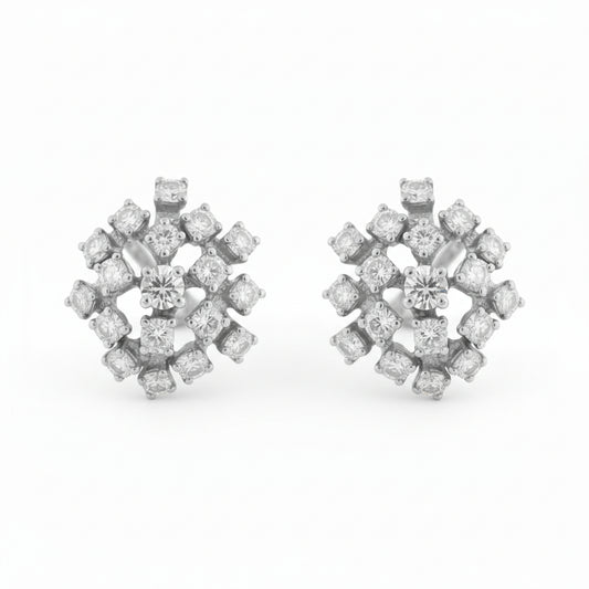 14K Lab Grown Diamond Cluster Earrings