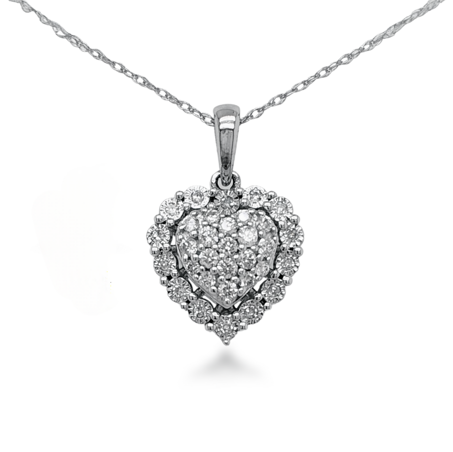 14K Gold Diamond Heart Necklace