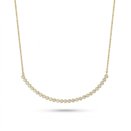 The Flexible Contour Bezel-Set 2.23ct TW Lab-Grown Diamond Necklace in 14k Yellow Gold