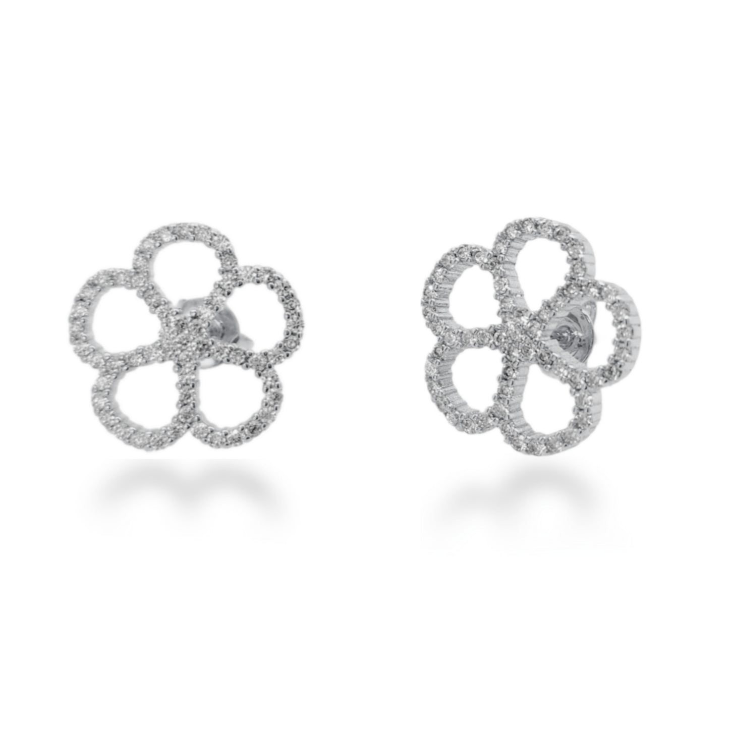 Surgical Steel CZ Flower Stud Earrings
