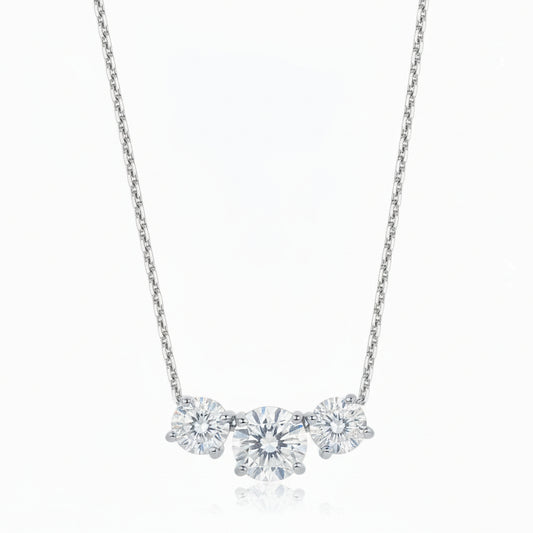 Sterling Silver 3 CZ Necklace