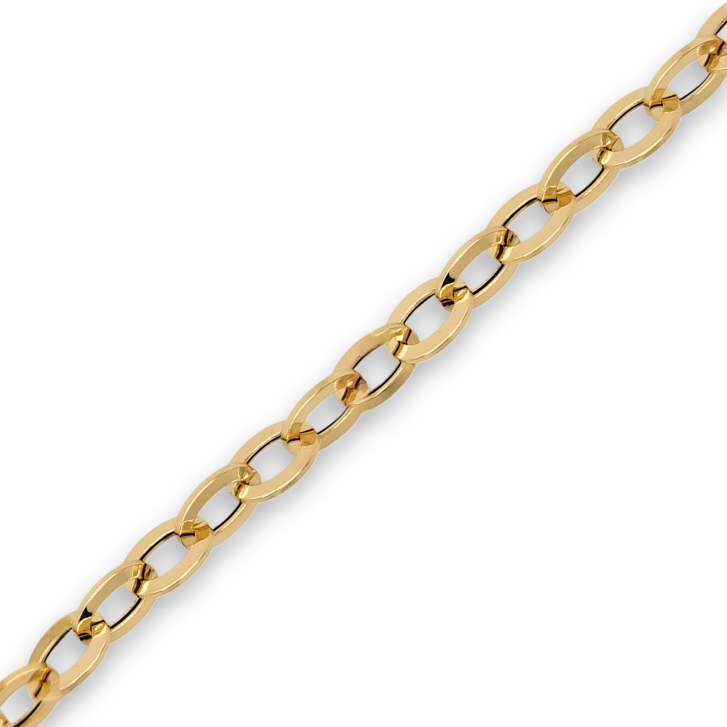 14k Gold Flat Oval Link Bracelet