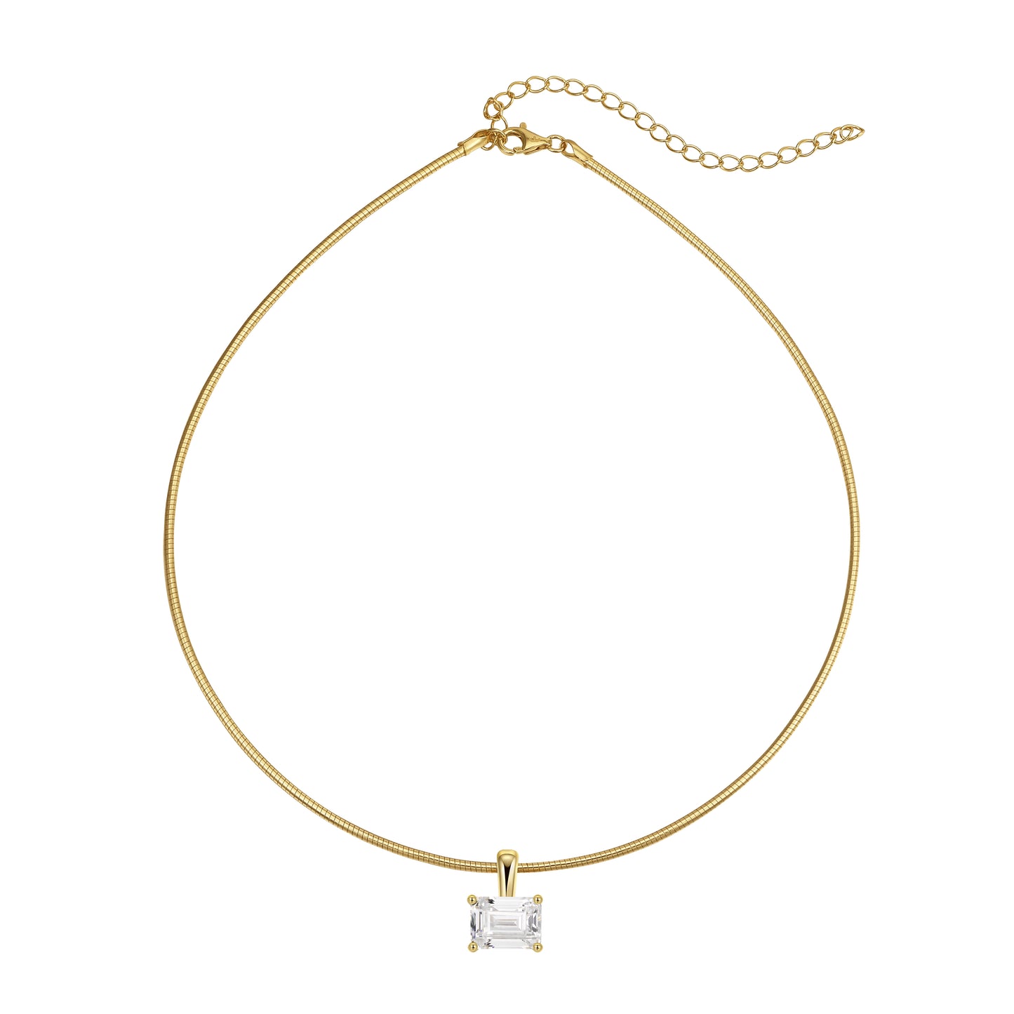 *Available for preorder only* Sterling Silver Solitaire Pendant on Omega Chain Necklace Collection