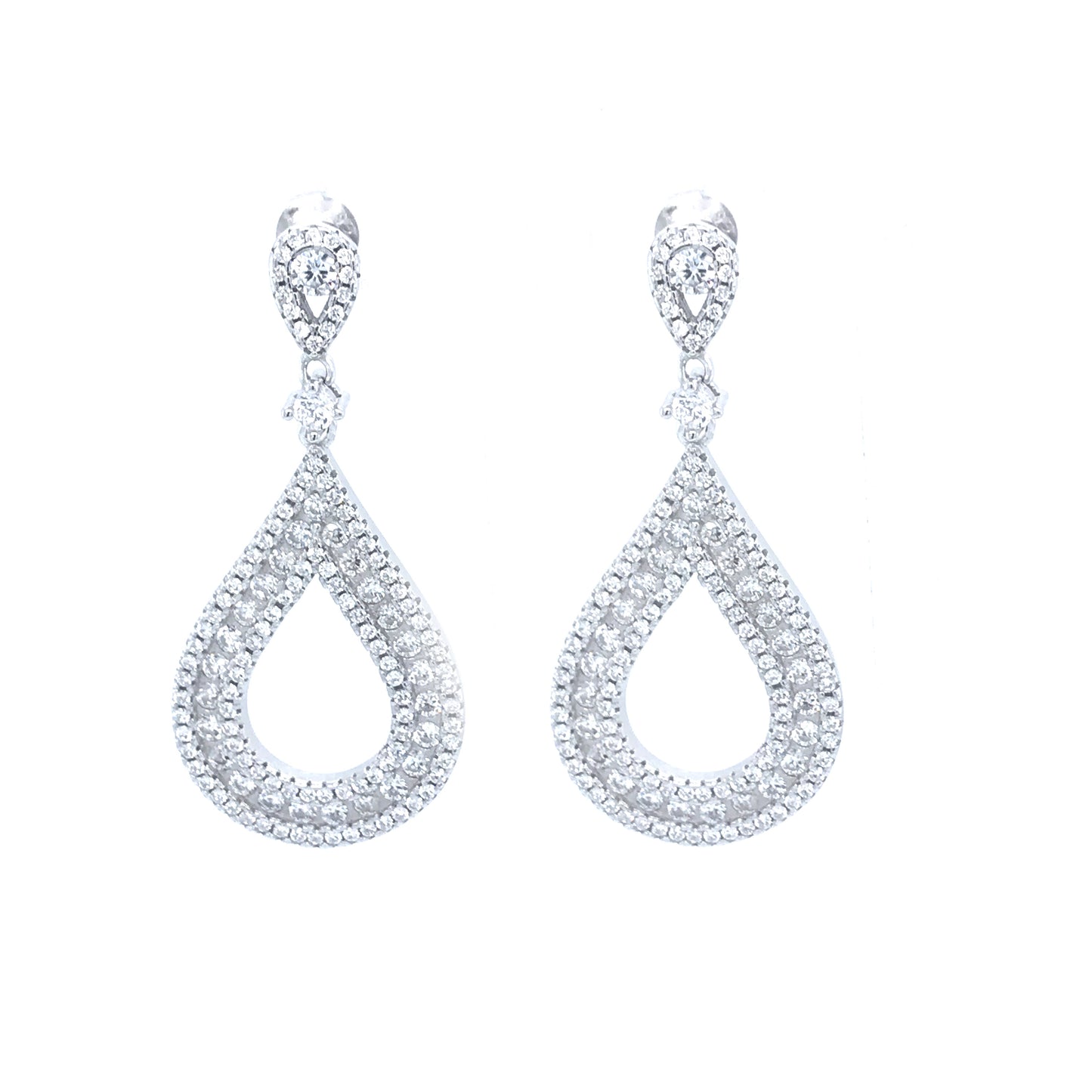 Sterling Silver Teardrop Earrings - HK Jewels