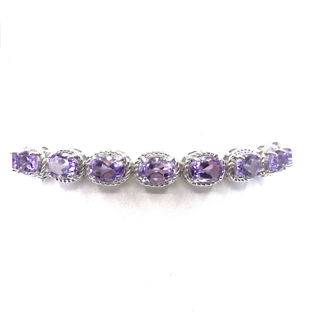 Sterling Silver Oval Bracelet - HK Jewels