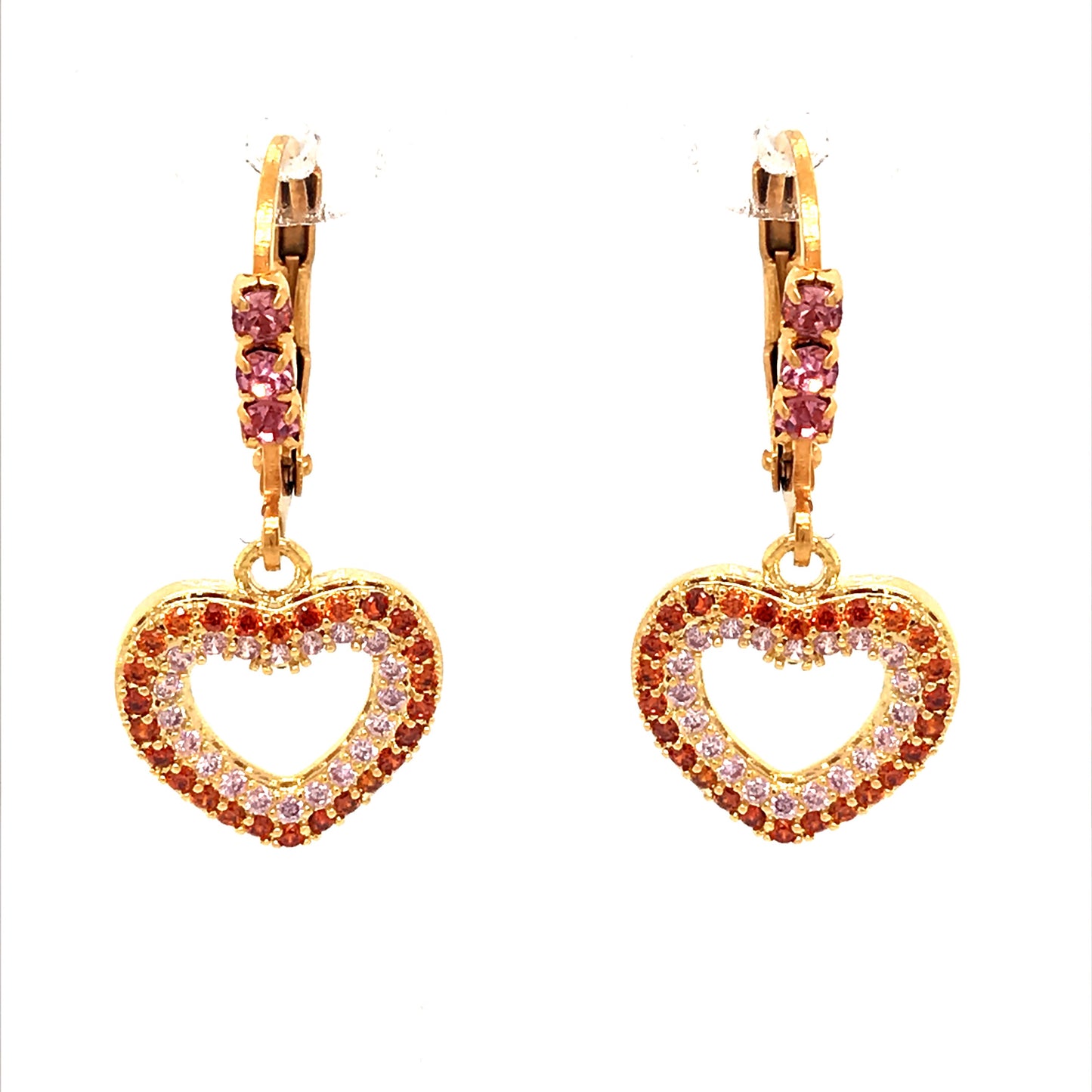 Surgical Steel Red Heart Earrings - HK Jewels