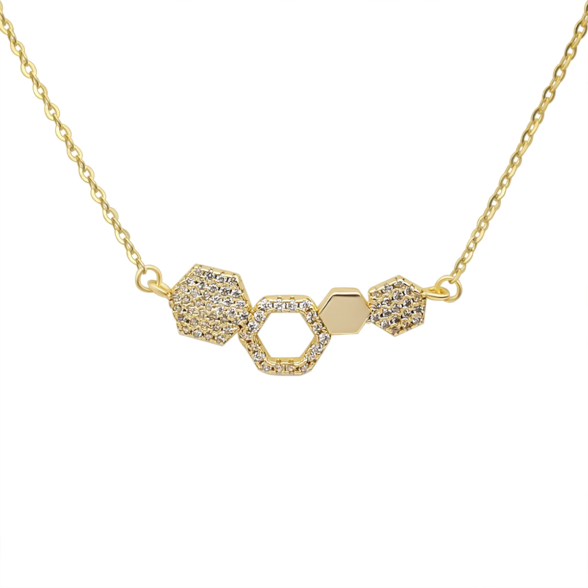 Sterling Silver Small Geometric Bar Necklace - HK Jewels