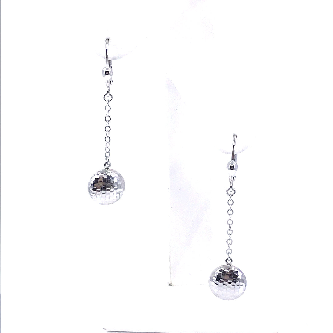 14K White Gold Circle Earrings - HK Jewels