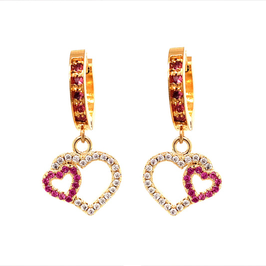 Surgical Steel Double Heart Earrings - HK Jewels