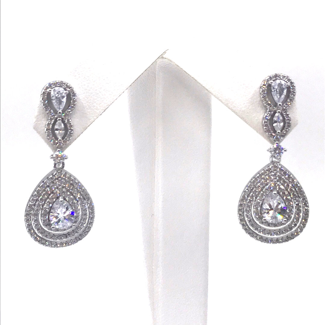 Sterling Silver Teardrop Earrings - HK Jewels