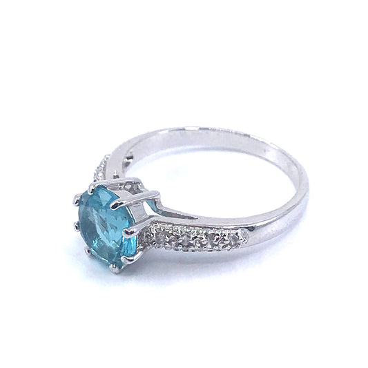 Sterling Silver Circle Stone Ring - HK Jewels