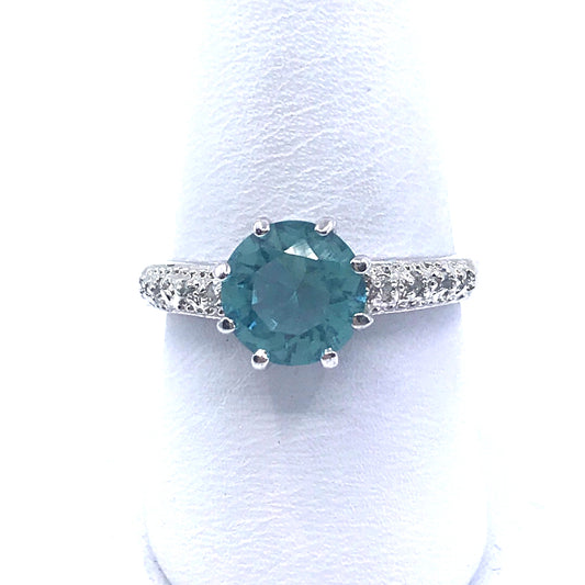 Sterling Silver Circle Stone Ring - HK Jewels