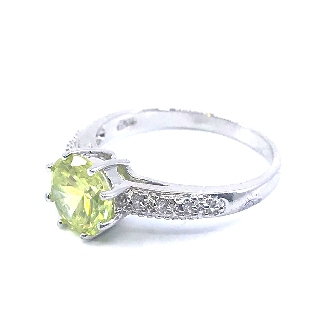 Sterling Silver Circle Stone Ring - HK Jewels