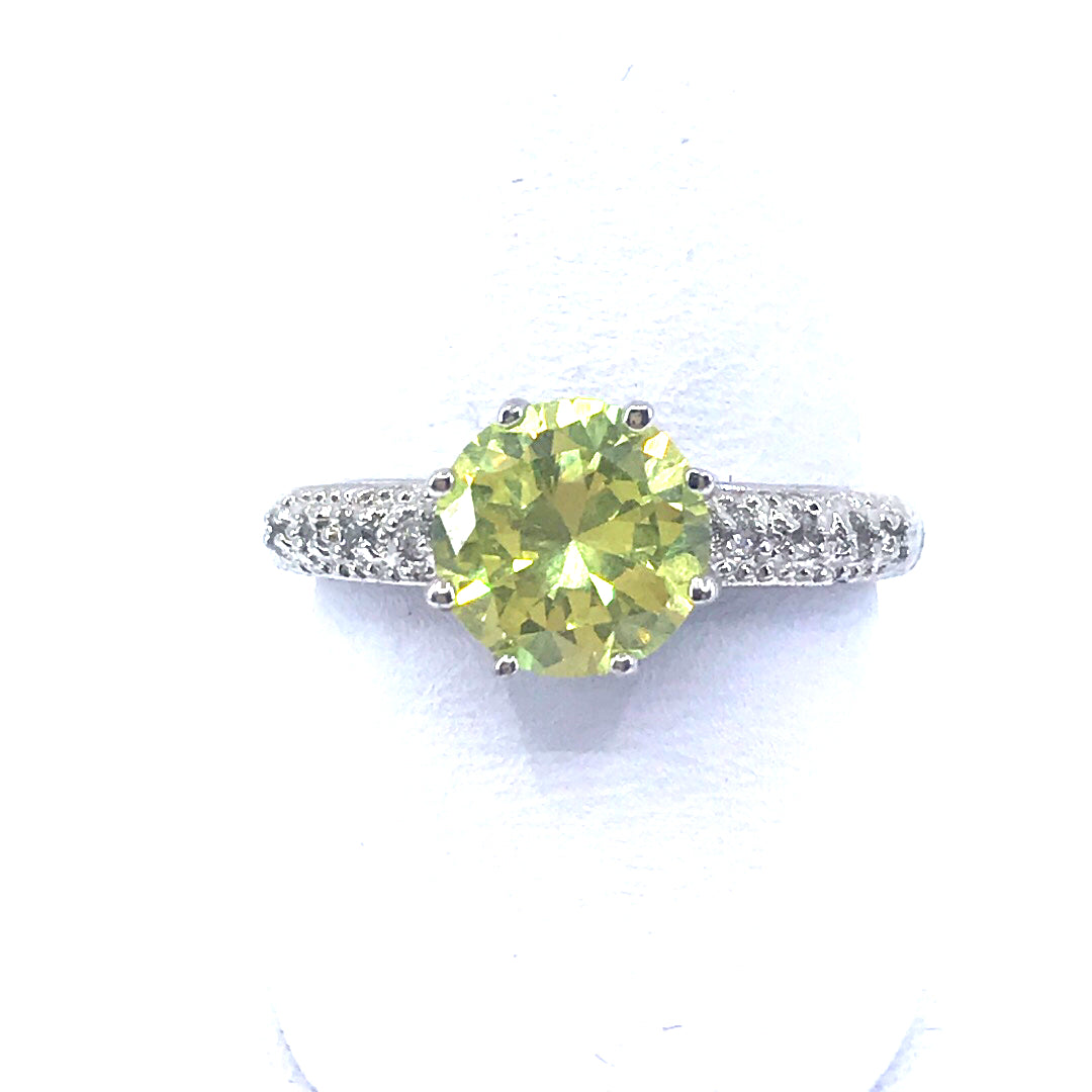 Sterling Silver Circle Stone Ring - HK Jewels