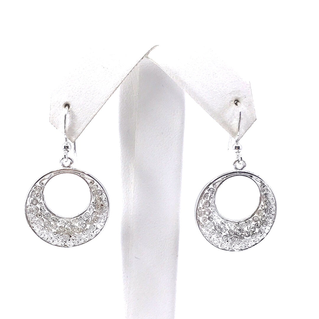 Sterling Silver Circle Earrings - HK Jewels