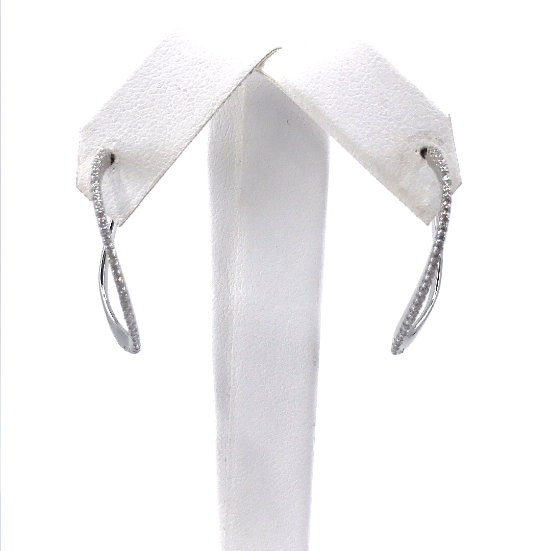 Sterling Silver Twisted Hoop Earrings - HK Jewels