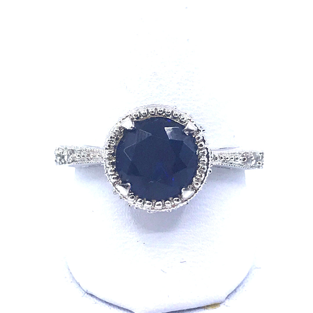 Sterling Silver Circle Stone Ring - HK Jewels