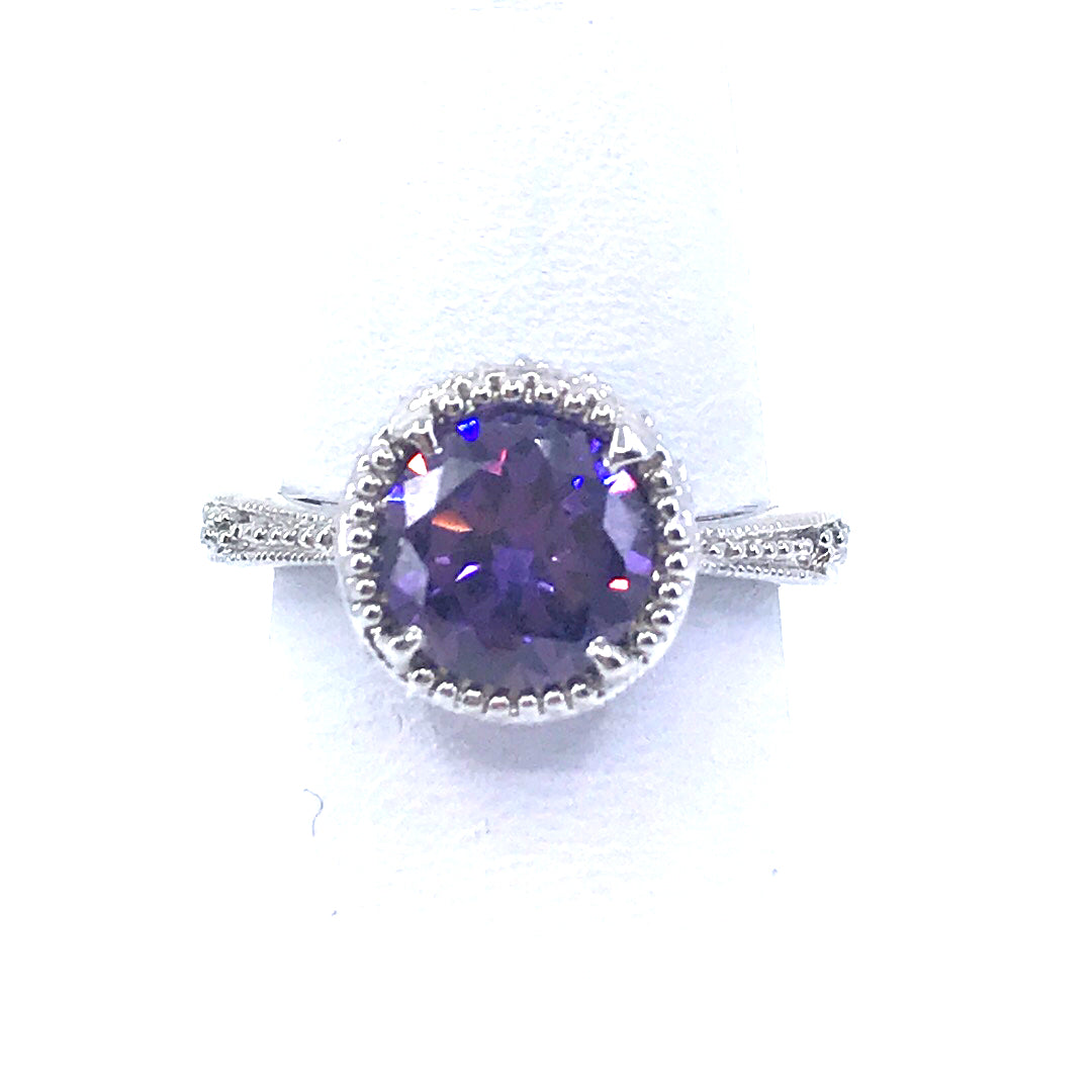 Sterling Silver Circle Stone Ring - HK Jewels