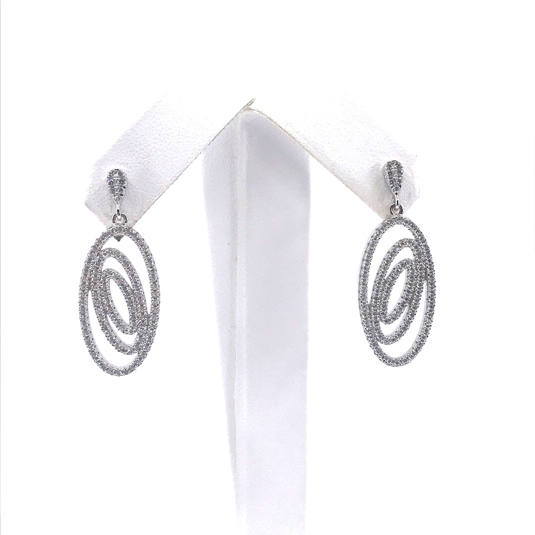 Sterling Silver Oval Earrings - HK Jewels