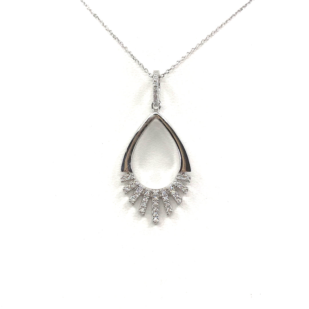Sterling Silver Teardrop Pendant - HK Jewels