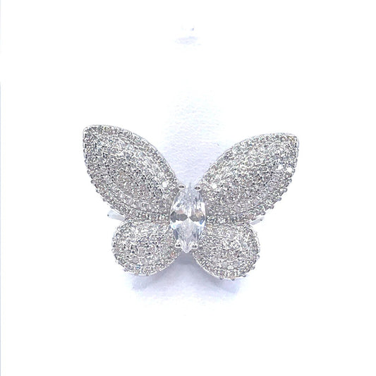 Sterling Silver Butterfly Ring - HK Jewels