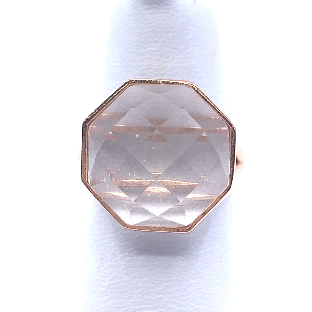 Sterling Silver Octagon Stone Ring - HK Jewels