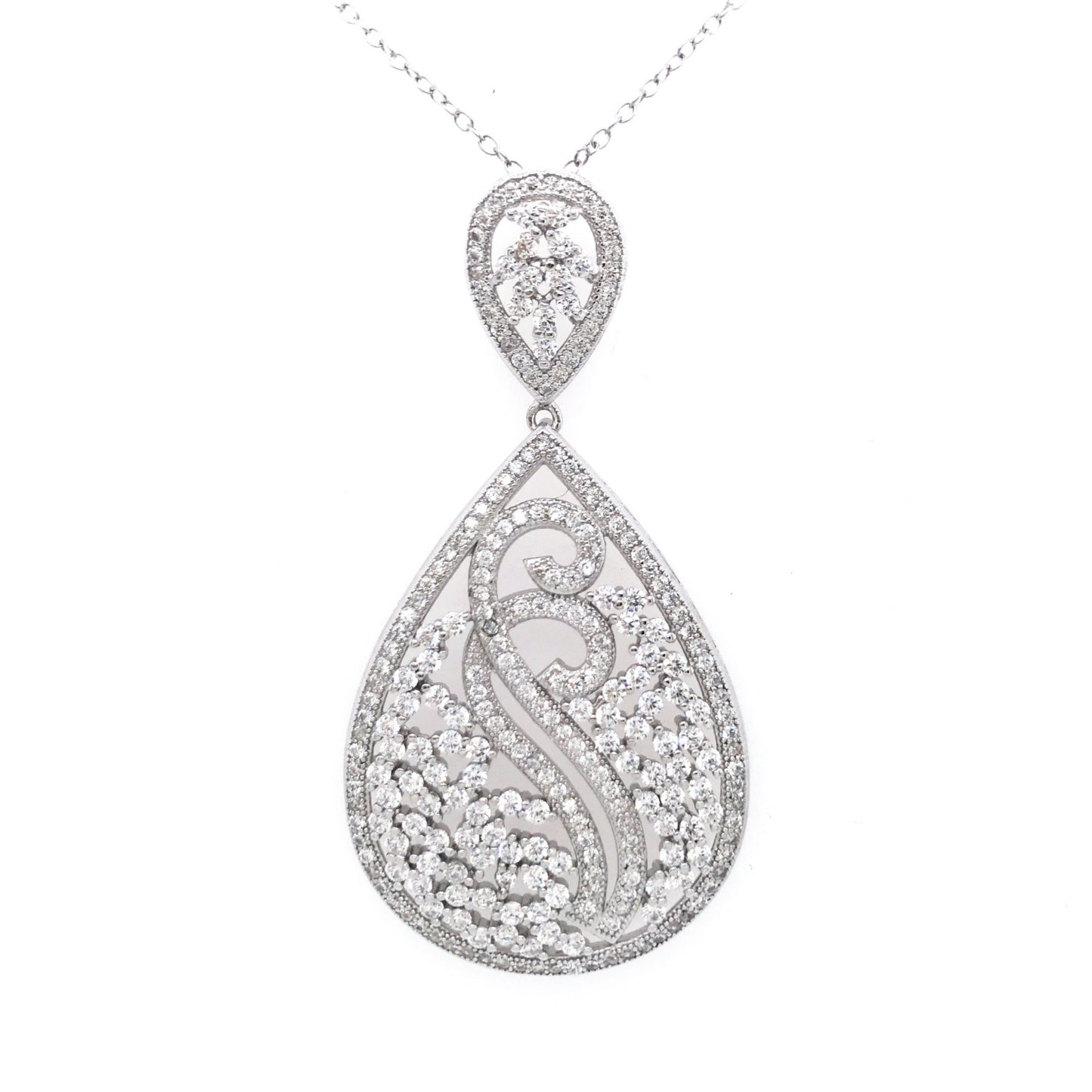 Sterling Silver Teardrop Pendant - HK Jewels