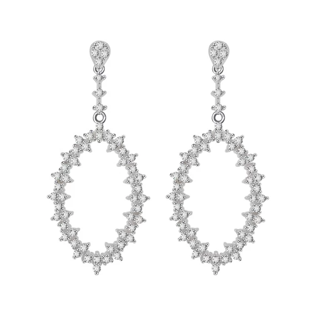 Sterling Silver CZ Marquis Earrings - HK Jewels