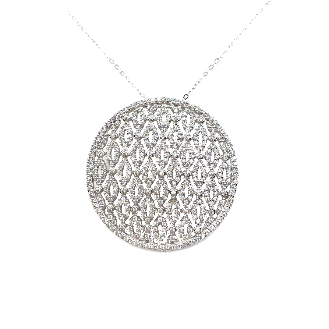 Sterling Silver Circle Pendant - HK Jewels