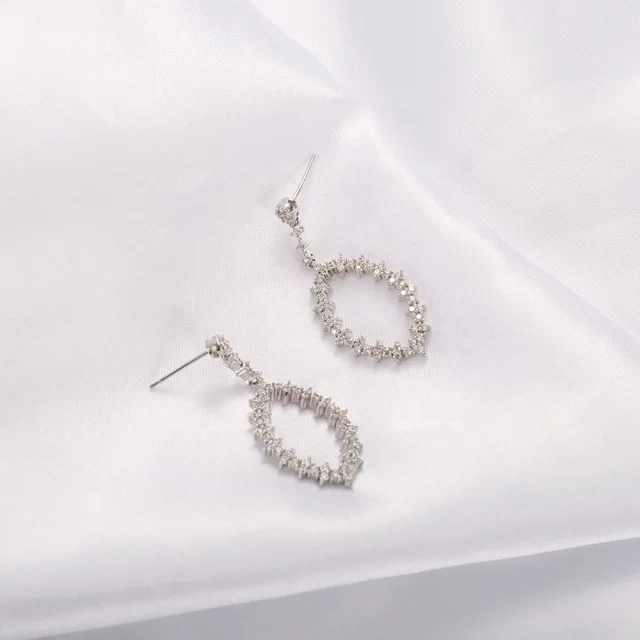 Sterling Silver CZ Marquis Earrings - HK Jewels