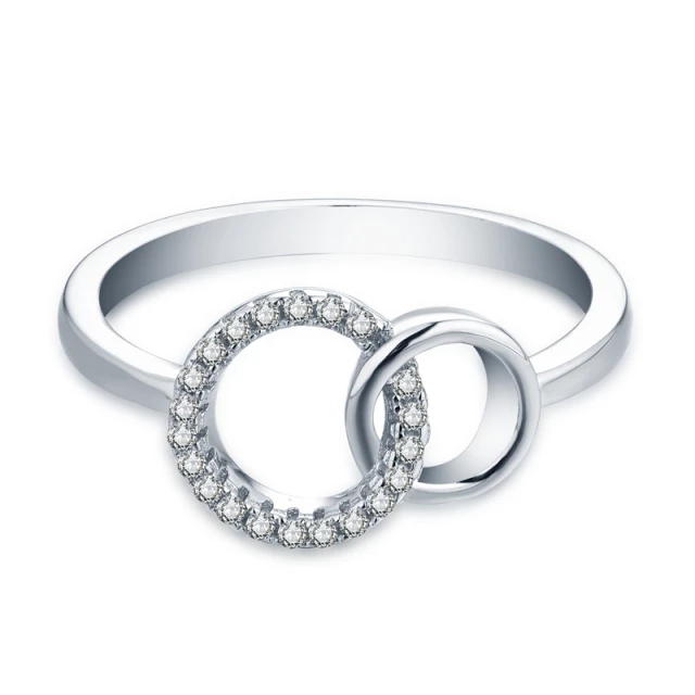 Sterling Silver Micropave CZ Circle Ring - HK Jewels