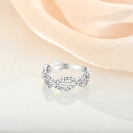 Sterling Silver Micropave Infinity CZ Ring - HK Jewels